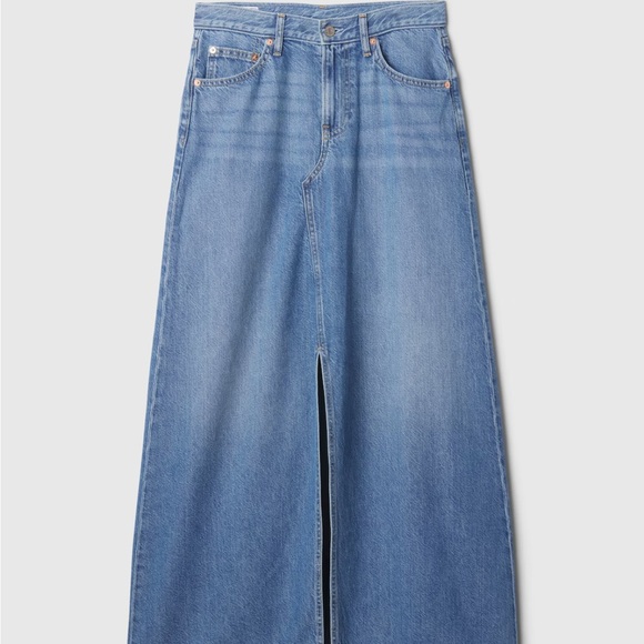 GAP UltraSoft Denim Maxi Skirt Size 10~NWT - Picture 2 of 4